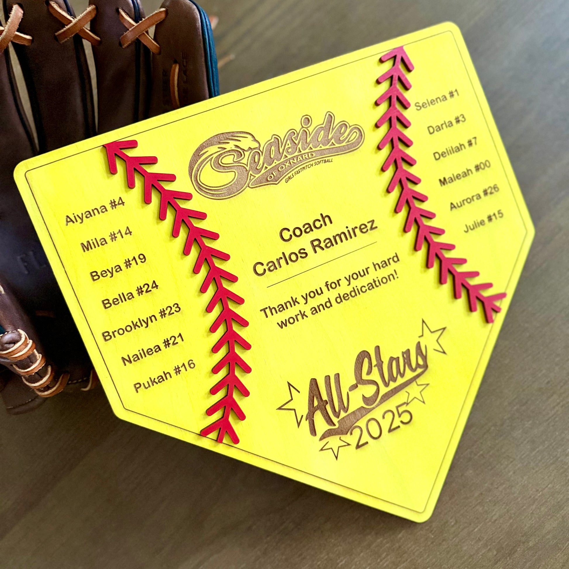 Personalized Softball Coach Plaque