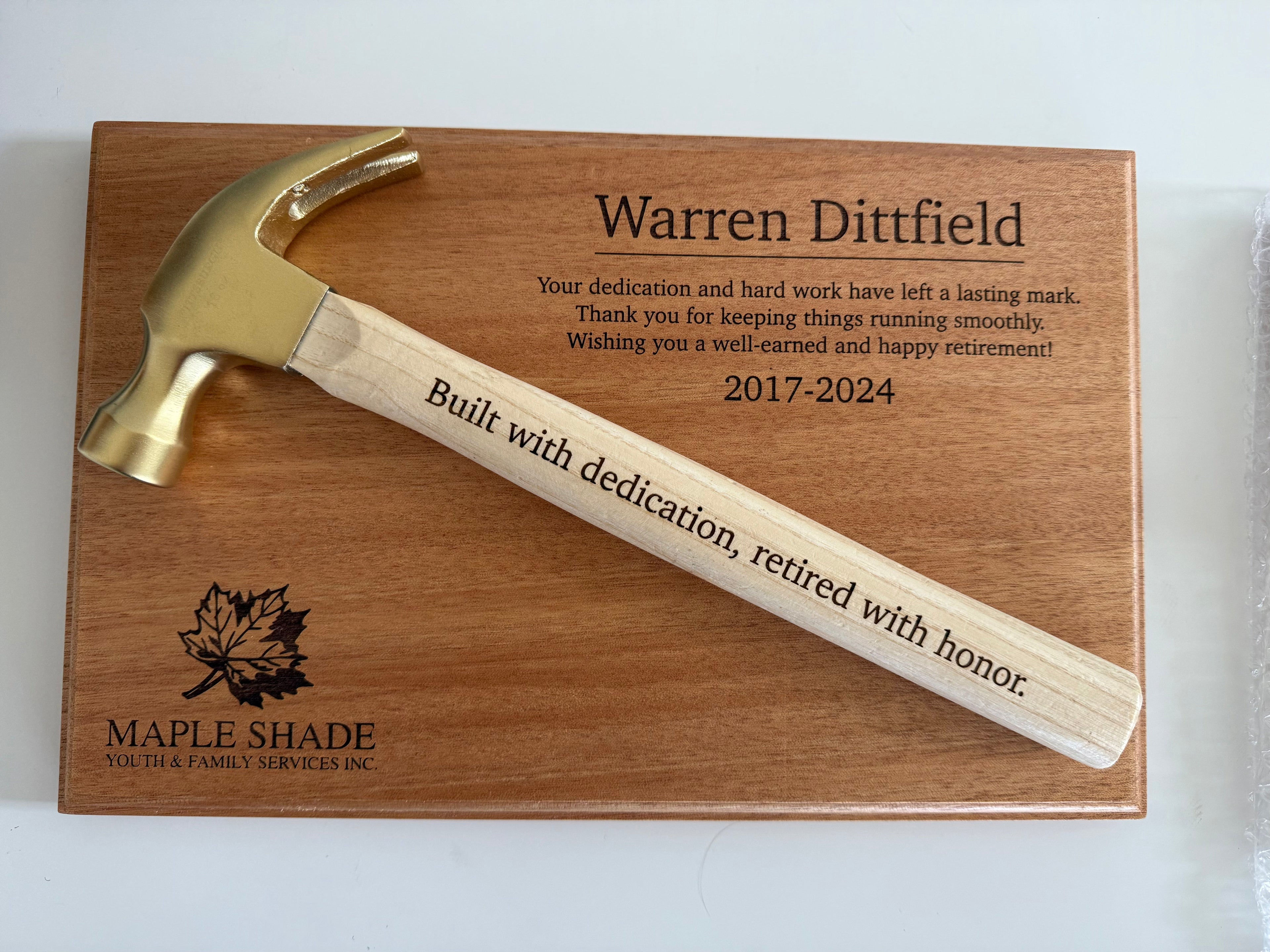Engraved Hammer Plaques