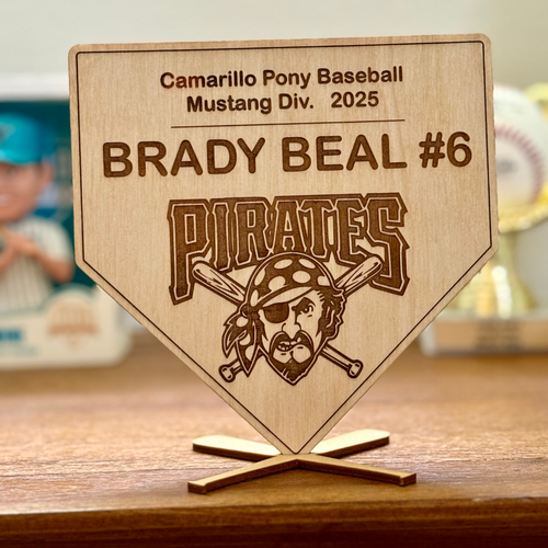 Personalized Baseball Player Plaque – Home Plate Design