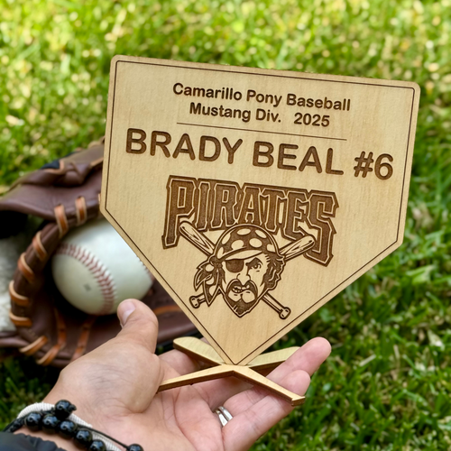 Personalized Baseball Player Plaque – Home Plate Design