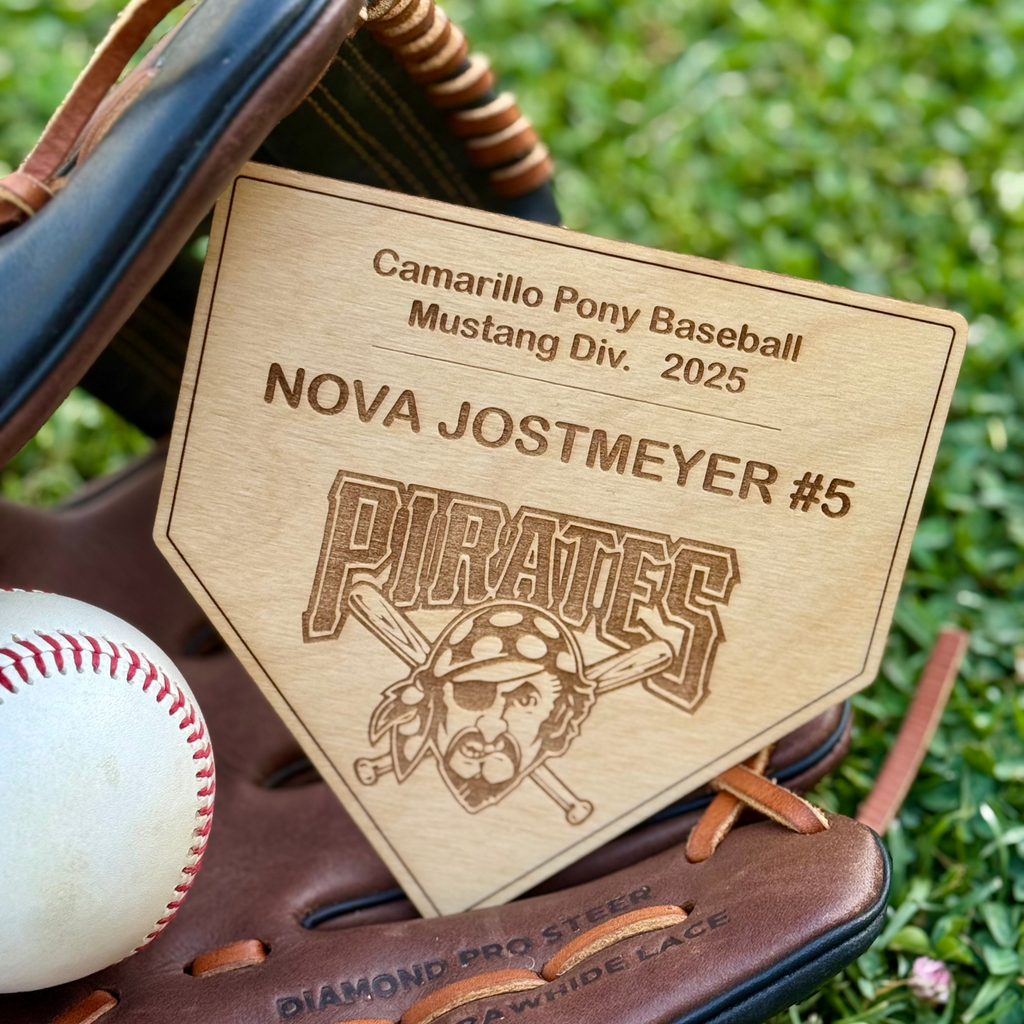 Personalized Baseball Player Plaque – Home Plate Design