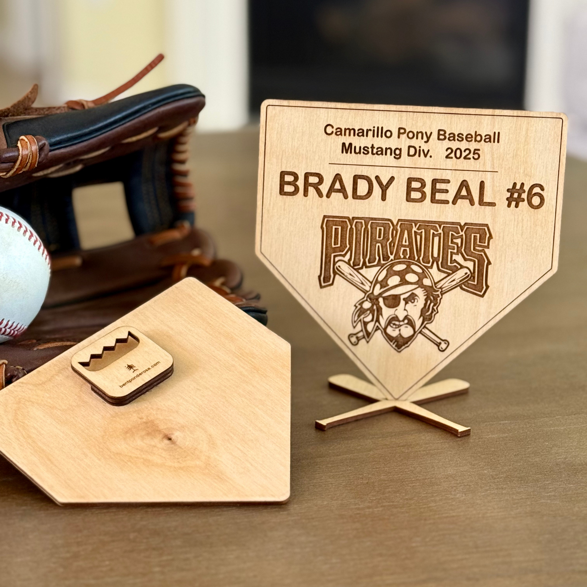 Personalized Baseball Player Plaque – Home Plate Design