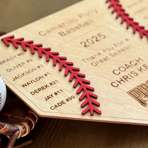 Personalized Baseball Coach Plaque – Home Plate Design