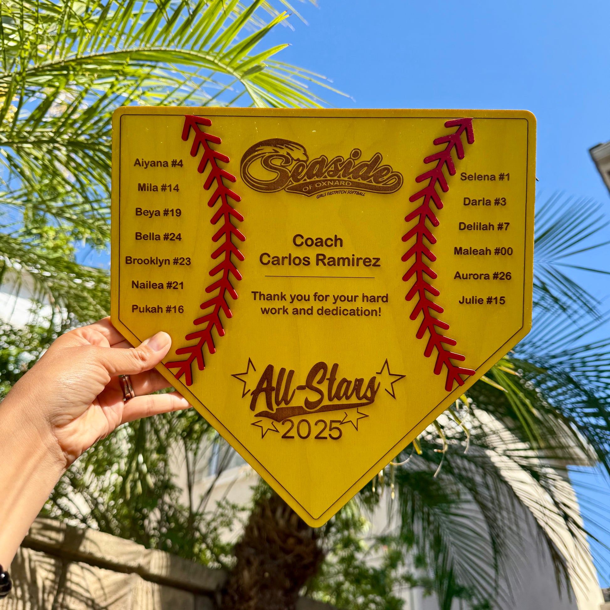 Personalized Softball Coach Plaque